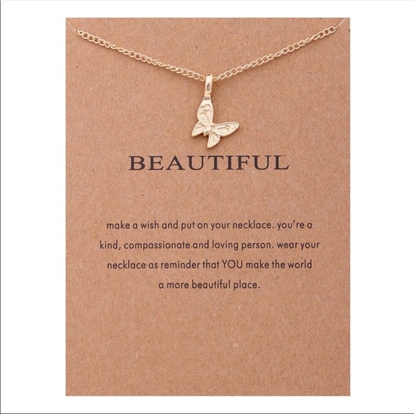 BEAUTIFUL | BUTTERFLY CARD NECKLACE - Picture 1 of 2